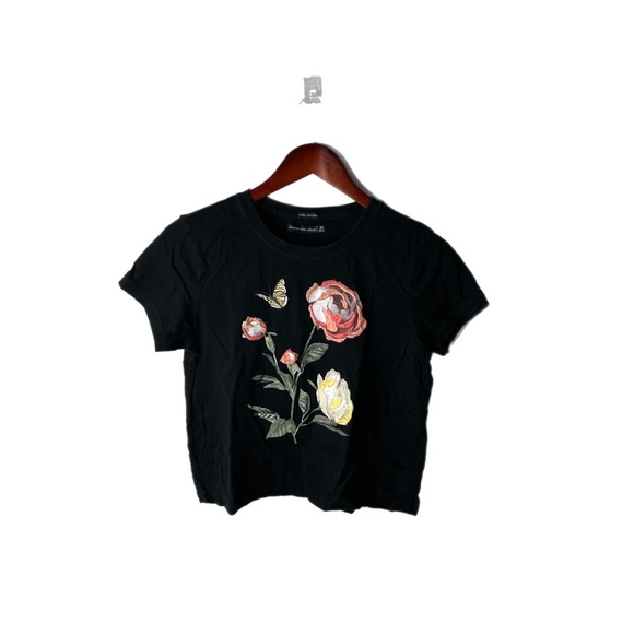 abercrombie & fitch black fitted top C1 - Picture 3 of 5